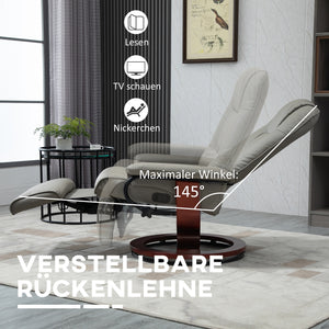 Relaxsessel Fernsehsessel drehbar neigbar Kunstleder grau
