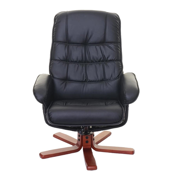 Relaxsessel Fernsehsessel Liegesessel TV-Sessel mit Hocker Kunstleder schwarz