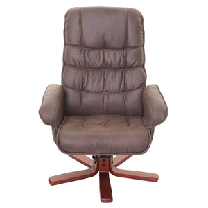 Relaxsessel Fernsehsessel Liegesessel TV-Sessel mit Hocker Wildlederimitat braun
