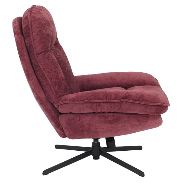 Relaxsessel Fernsehsessel Nosagfederung Polstersessel drehbar Chenille beere