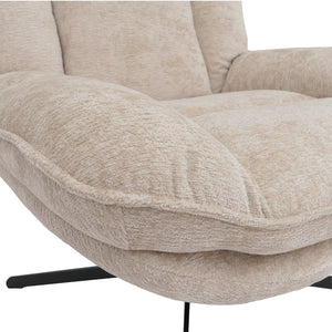 Relaxsessel Fernsehsessel Nosagfederung Polstersessel drehbar Chenille creme