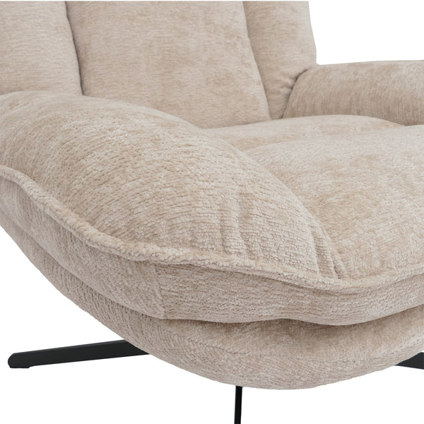 Relaxsessel Fernsehsessel Nosagfederung Polstersessel drehbar Chenille creme