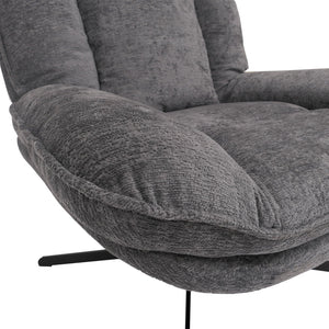 Relaxsessel Fernsehsessel Nosagfederung Polstersessel drehbar Chenille grau