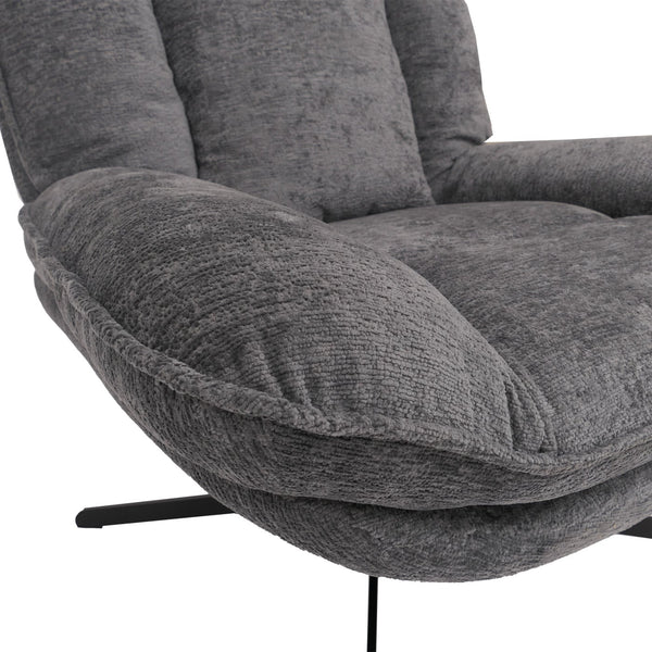 Relaxsessel Fernsehsessel Nosagfederung Polstersessel drehbar Chenille grau