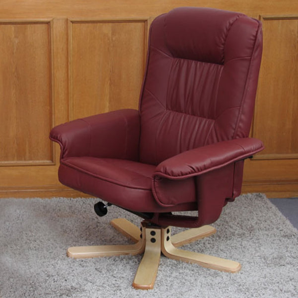 Relaxsessel Fernsehsessel ohne Hocker Kunstleder bordeaux
