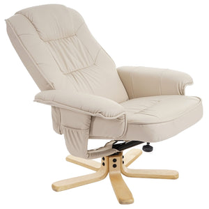 Relaxsessel Fernsehsessel ohne Hocker Kunstleder creme