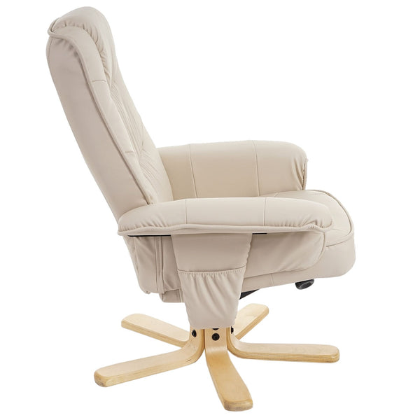 Relaxsessel Fernsehsessel ohne Hocker Kunstleder creme