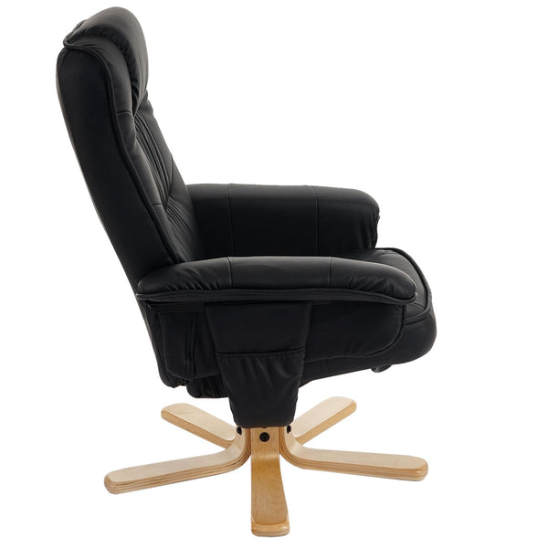 Relaxsessel Fernsehsessel ohne Hocker Kunstleder schwarz