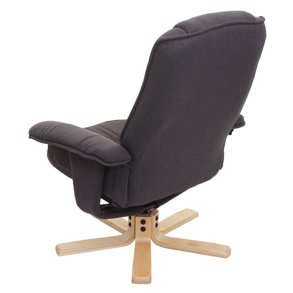 Relaxsessel Fernsehsessel TV-Sessel mit Hocker Stoff dunkelgrau