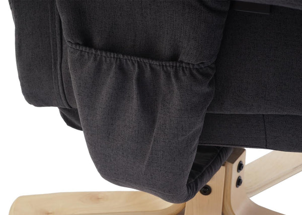 Relaxsessel Fernsehsessel TV-Sessel mit Hocker Stoff dunkelgrau