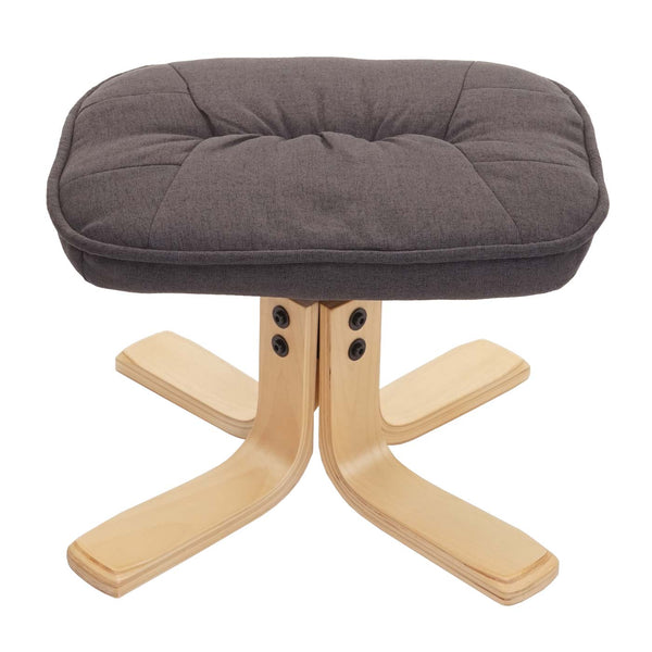 Relaxsessel Fernsehsessel TV-Sessel mit Hocker Stoff dunkelgrau