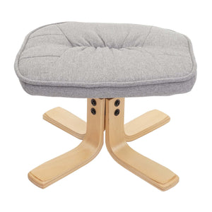 Relaxsessel Fernsehsessel TV-Sessel mit Hocker Stoff hellgrau