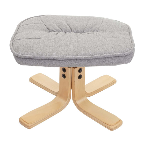 Relaxsessel Fernsehsessel TV-Sessel mit Hocker Stoff hellgrau