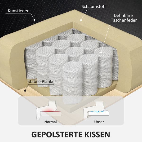 Relaxsessel verstellbar mit Fusshocker Kunstleder schwarz