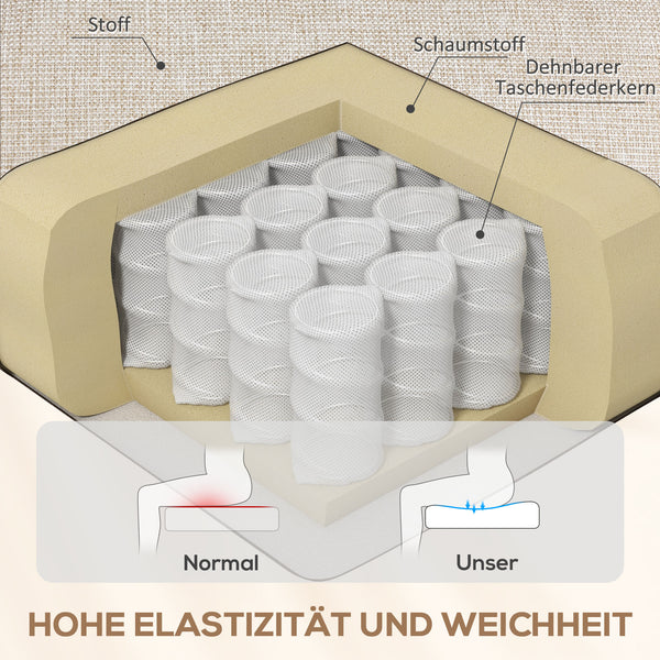 Relaxsessel verstellbar mit Fussstütze Leinenoptik beige