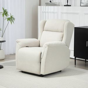 Relaxsessel verstellbar mit Fussstütze Leinenoptik beige
