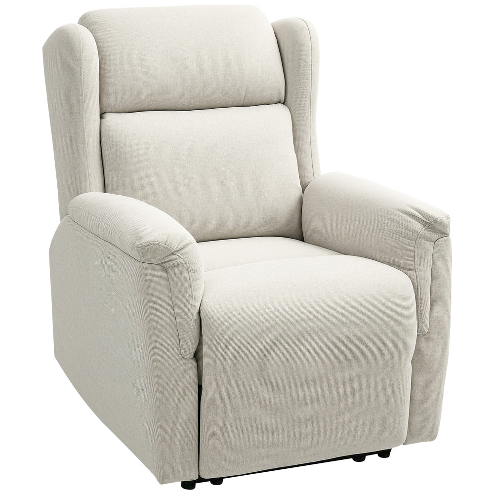 Relaxsessel verstellbar mit Fussstütze Leinenoptik beige