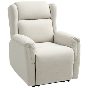 Relaxsessel verstellbar mit Fussstütze Leinenoptik beige