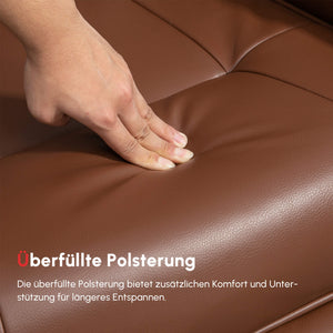 Relaxsessel verstellbar drehbar mit Fussstütze Kunstleder braun