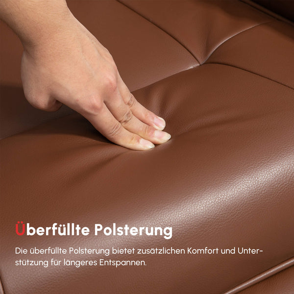Relaxsessel verstellbar drehbar mit Fussstütze Kunstleder braun