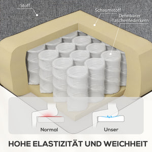 Relaxsessel verstellbar mit Fussstütze Leinenoptik dunkelgrau