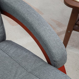 Relaxsessel drehbar neigbar mit Fussstütze Leinenoptik grau