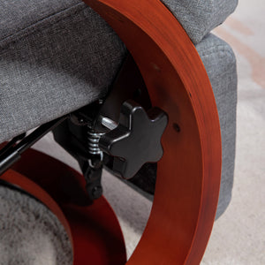 Relaxsessel drehbar neigbar mit Fussstütze Leinenoptik grau