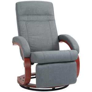 Relaxsessel drehbar neigbar mit Fussstütze Leinenoptik grau