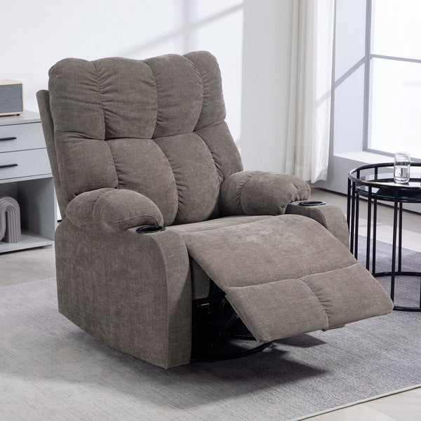 Relaxsessel modern drehbar mit Fussstütze bis 150kg hellbraun