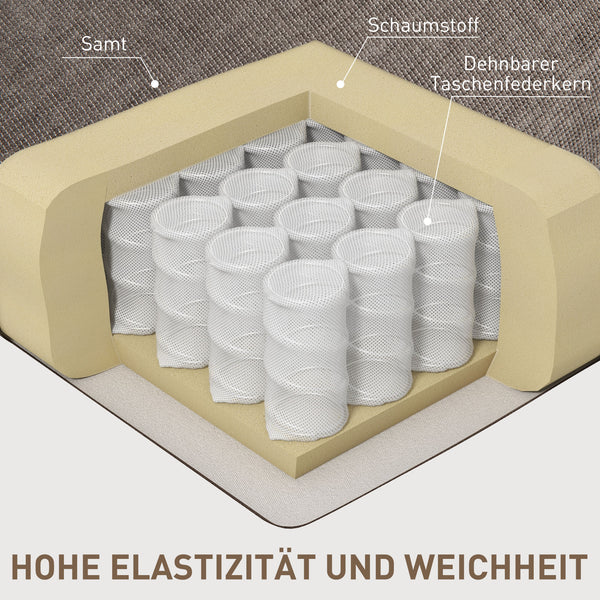 Relaxsessel modern drehbar mit Fussstütze bis 150kg hellbraun