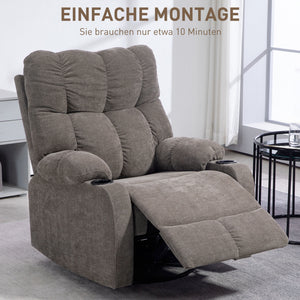 Relaxsessel modern drehbar mit Fussstütze bis 150kg hellbraun
