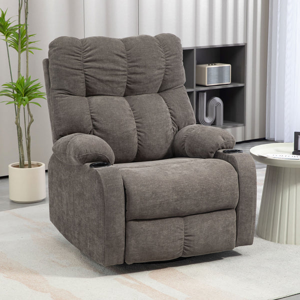 Relaxsessel modern drehbar mit Fussstütze bis 150kg hellbraun
