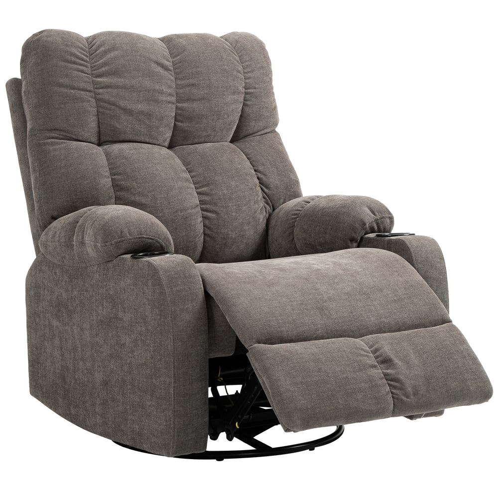 Relaxsessel modern drehbar mit Fussstütze bis 150kg hellbraun