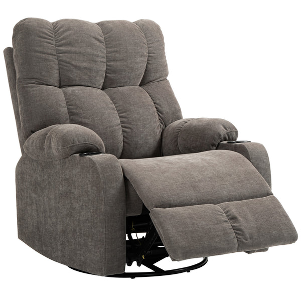 Relaxsessel modern drehbar mit Fussstütze bis 150kg hellbraun