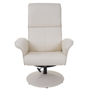 Relaxsessel Helsinki Fernsehsessel mit Hocker Kunstleder creme