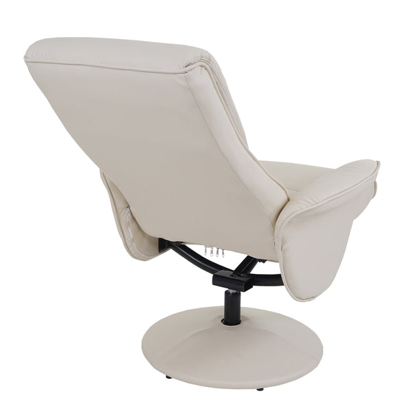 Relaxsessel Helsinki Fernsehsessel mit Hocker Kunstleder creme