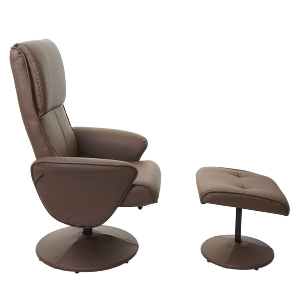 Relaxsessel Helsinki Fernsehsessel mit Hocker Kunstleder taupe