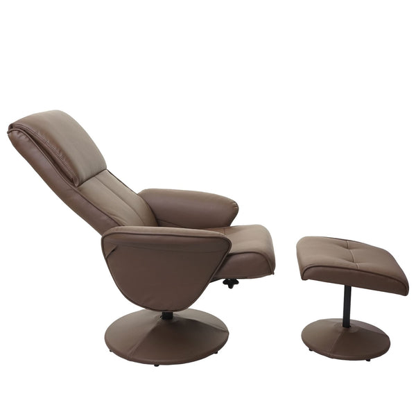 Relaxsessel Helsinki Fernsehsessel mit Hocker Kunstleder taupe