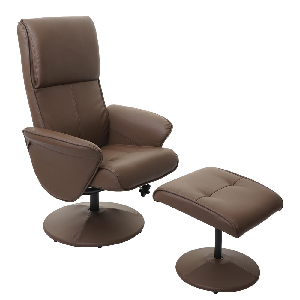 Relaxsessel Helsinki Fernsehsessel mit Hocker Kunstleder taupe