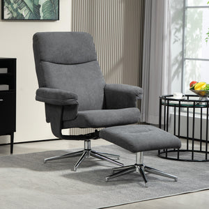 Relaxsessel mit Hocker verstellbar Samtoptik anthrazit