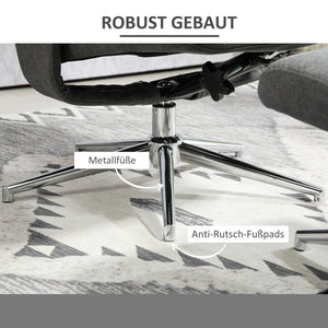 Relaxsessel mit Hocker verstellbar Samtoptik anthrazit