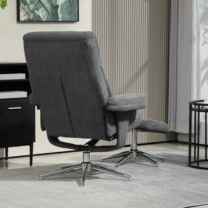 Relaxsessel mit Hocker verstellbar Samtoptik anthrazit
