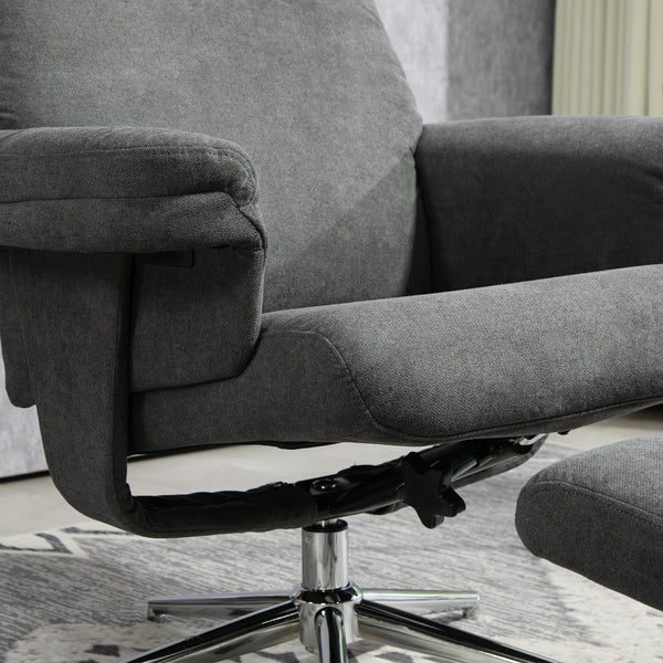 Relaxsessel mit Hocker verstellbar Samtoptik anthrazit