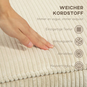 Relaxsessel drehbar mit Hocker für Wohnzimmer beige