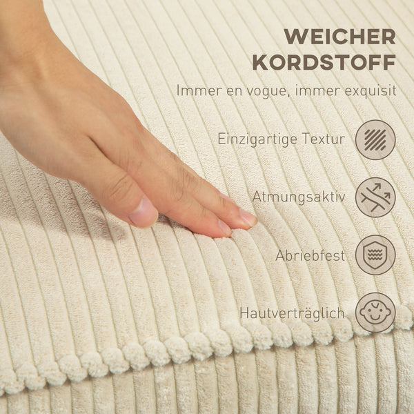 Relaxsessel drehbar mit Hocker für Wohnzimmer beige