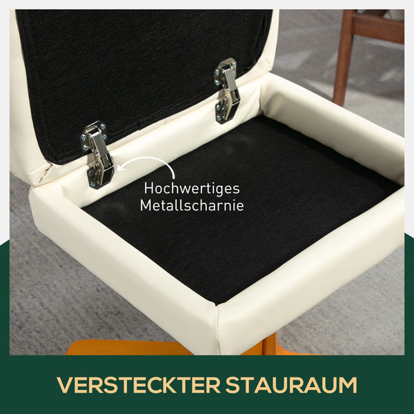 Relaxsessel mit Hocker drehbar neigbar Kunstleder cremeweiss