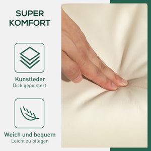 Relaxsessel mit Hocker drehbar neigbar Kunstleder cremeweiss