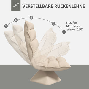 Relaxsessel drehbar in Leinenoptik für Wohnzimmer beige