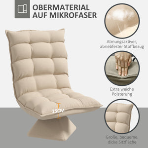 Relaxsessel drehbar in Leinenoptik für Wohnzimmer beige