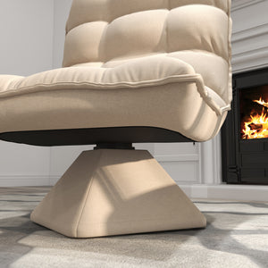Relaxsessel drehbar in Leinenoptik für Wohnzimmer beige